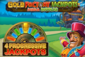 Gold Factory Jackpots Mega Moolah slot by Aurum Signature Studios
