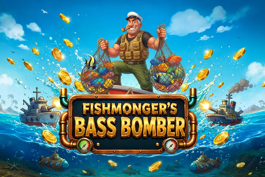 Fishmonger's Bass Bomber slot by GameTimeTec