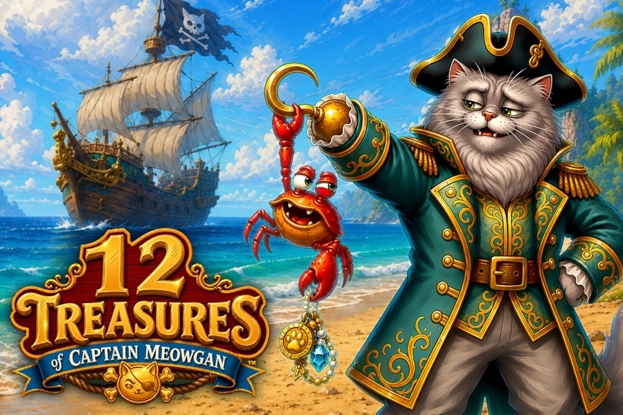 12 Treasures of Captain Meowgan slot by Gameburger Studios