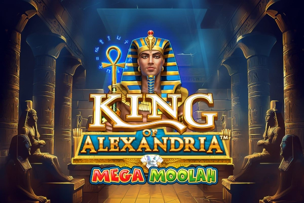 King of Alexandria Mega Moolah slot by Neon Valley Studios - 86.78% RTP