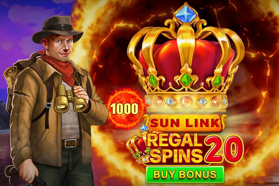 Regal Spins 20 Sun Link slot by Pateplay - 96.21% RTP