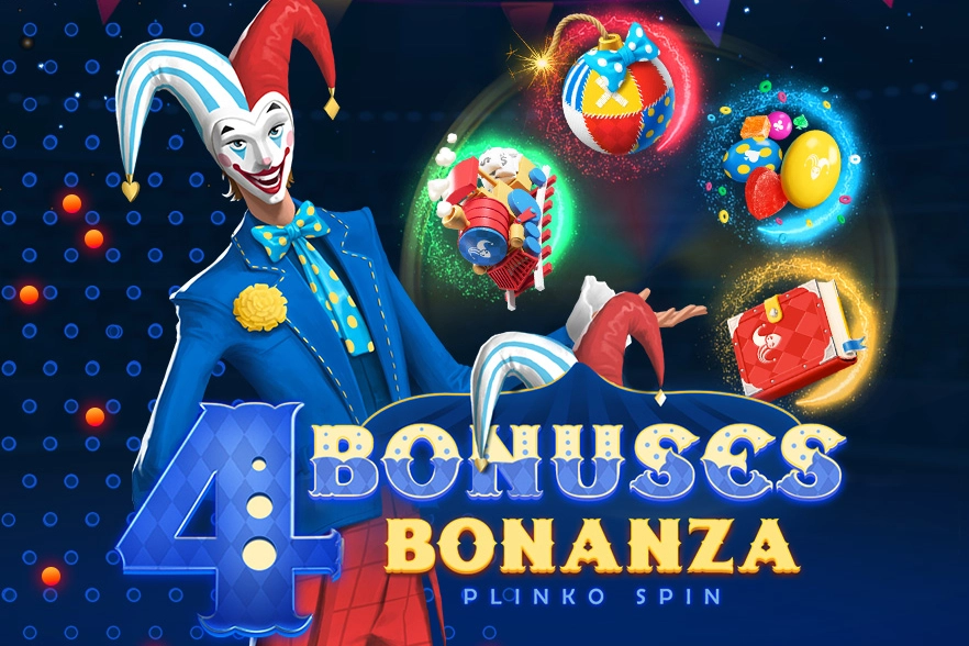 4 Bonuses Bonanza - Plinko Spin slot by SmartSoft Gaming - 98.06% RTP