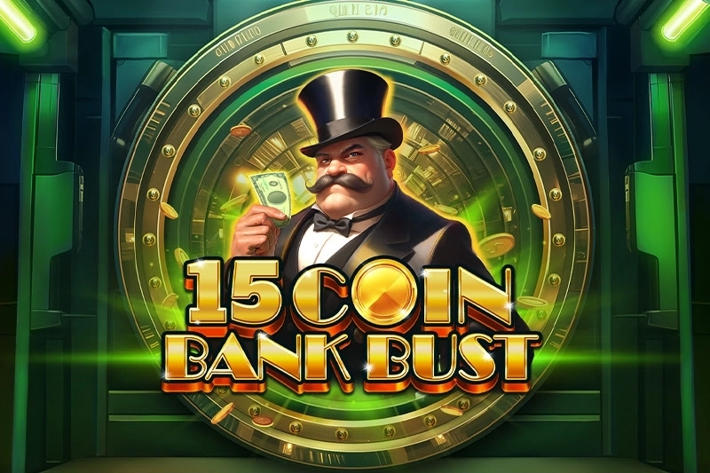 15 Coin Bank Bust slot by Qora Games - 96.2% RTP